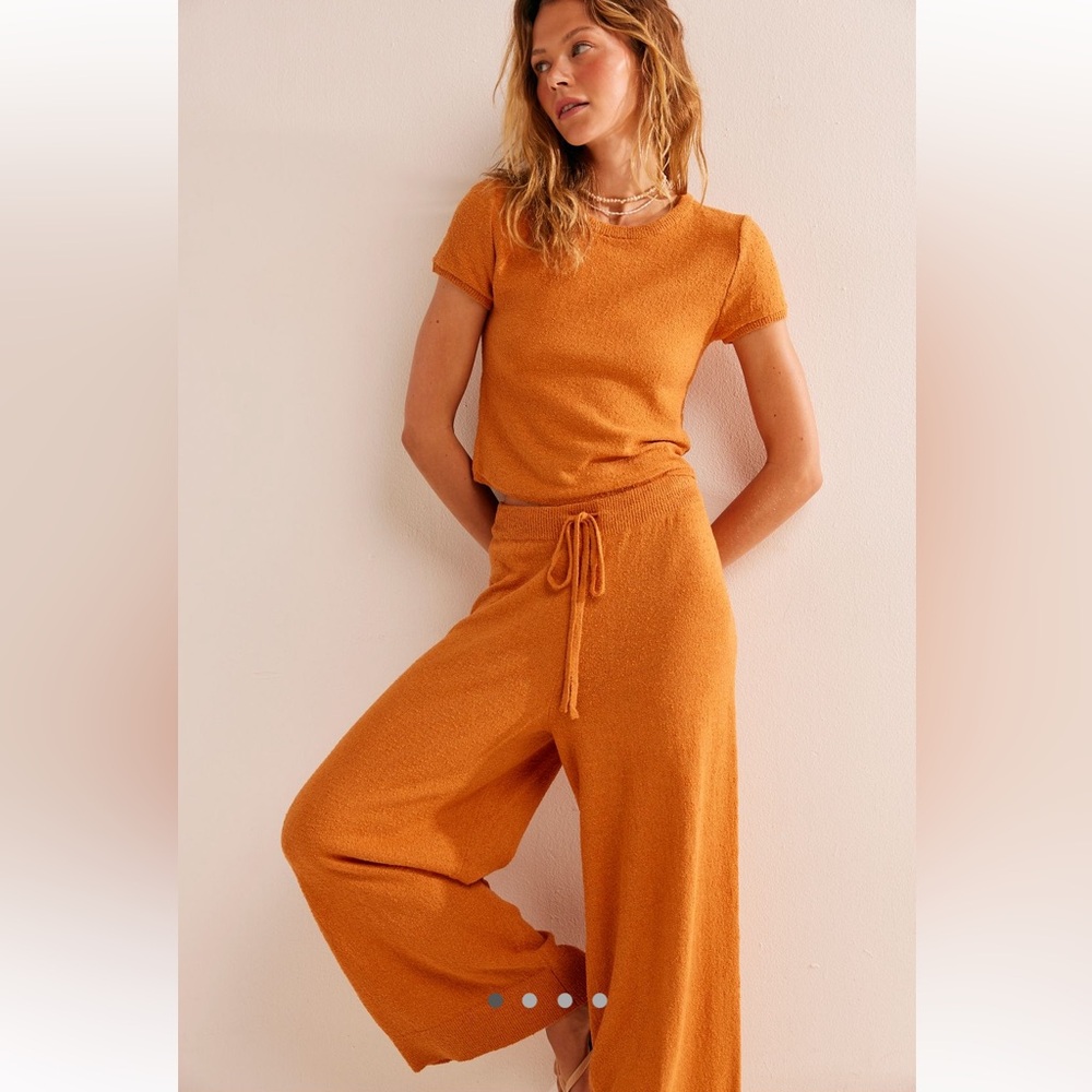 Free People Beach Julia Sweater Set Desert Sun Top Bottoms Pants